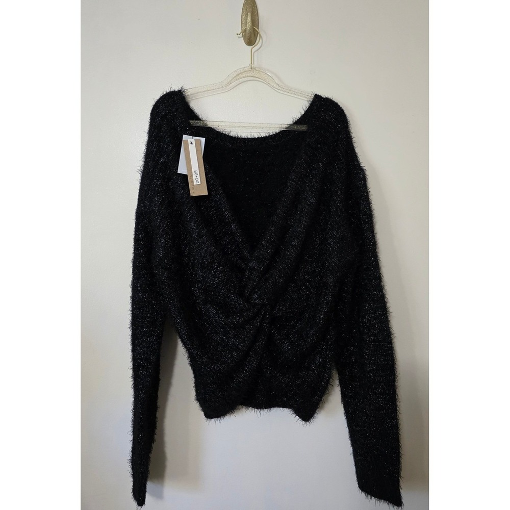 NWT Open Back Or Reverse V-neck Sweater Goth Whimsygoth Vampy Witchy Large